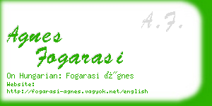 agnes fogarasi business card